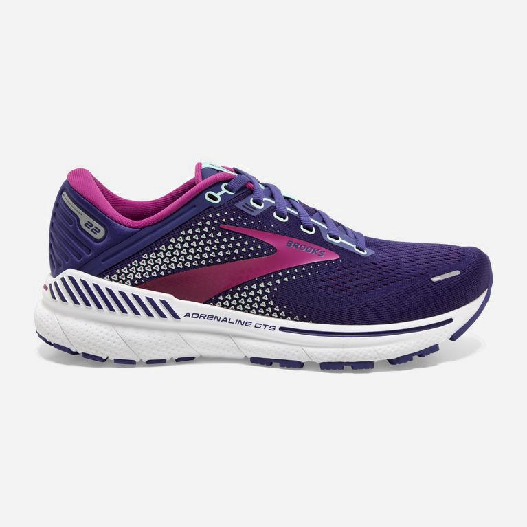 Brooks Adrenaline Gts 22 NZ - Women's Supportive Road Running Shoes - Navy/Yucca/Pink (63190-BGSL)